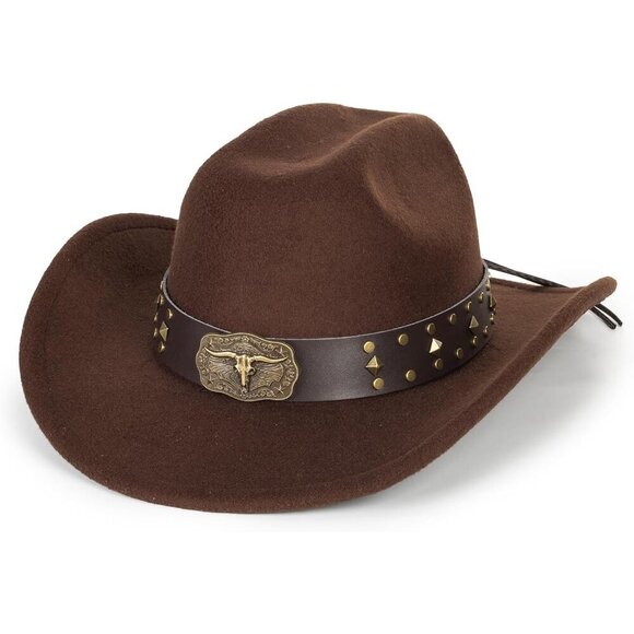 Western Felt Cowboy Hat Unisex Wide Brim Cotton Polyester Adjustable main image 5